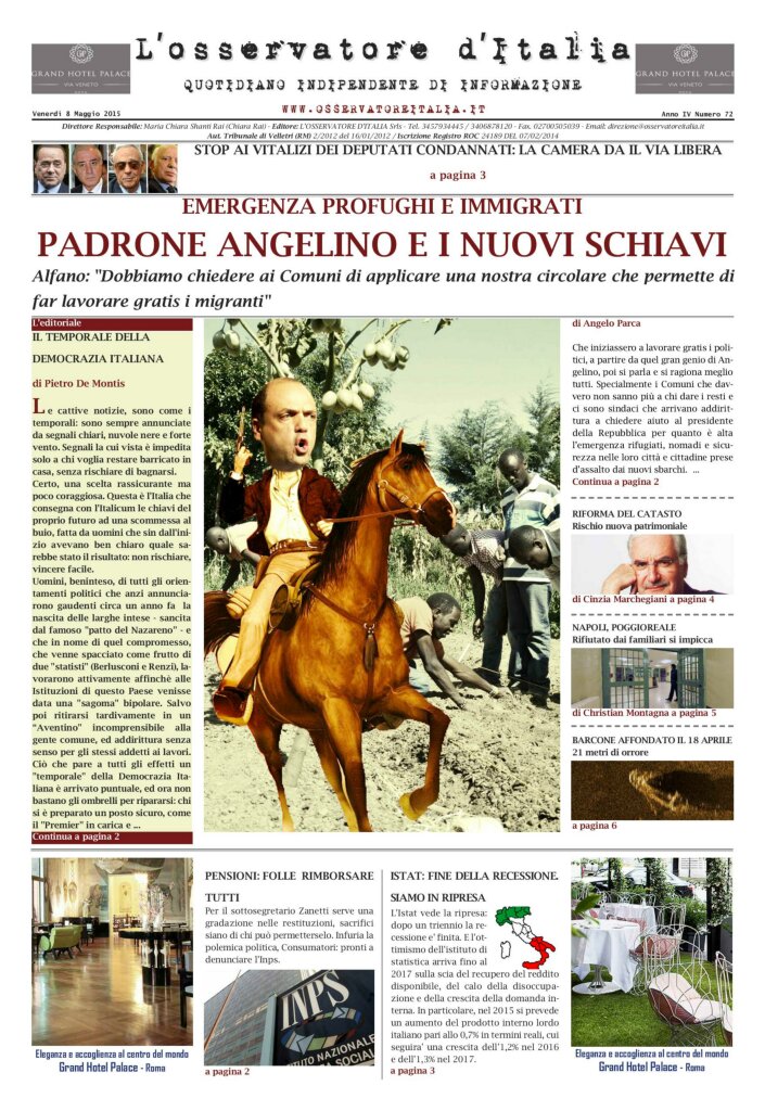L'osservatore d'Italia edizione del 8 Maggio 2015